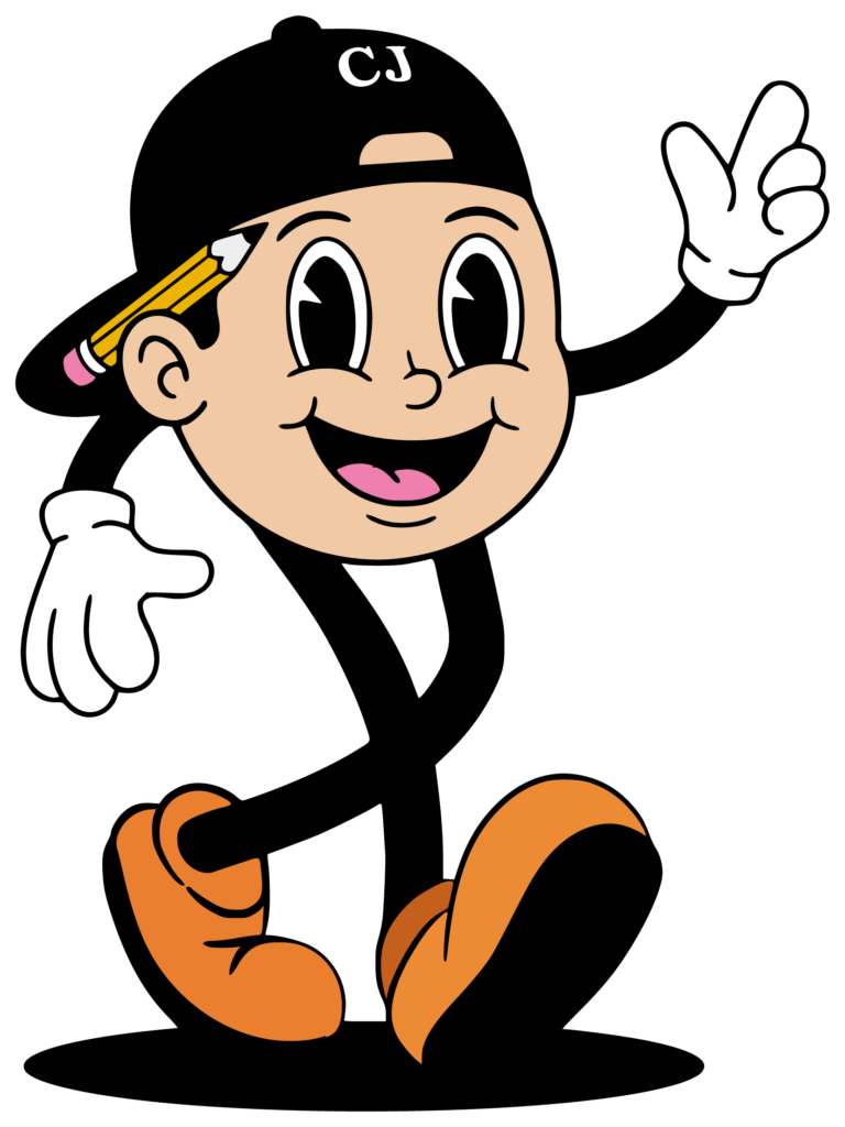 Mascotte CJ, Illustration pour mon site CJ Studio