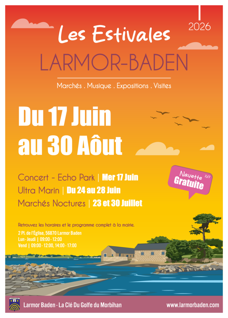 Les Estivales, affiche et flyer n°1, Ville de Larmor-Baden